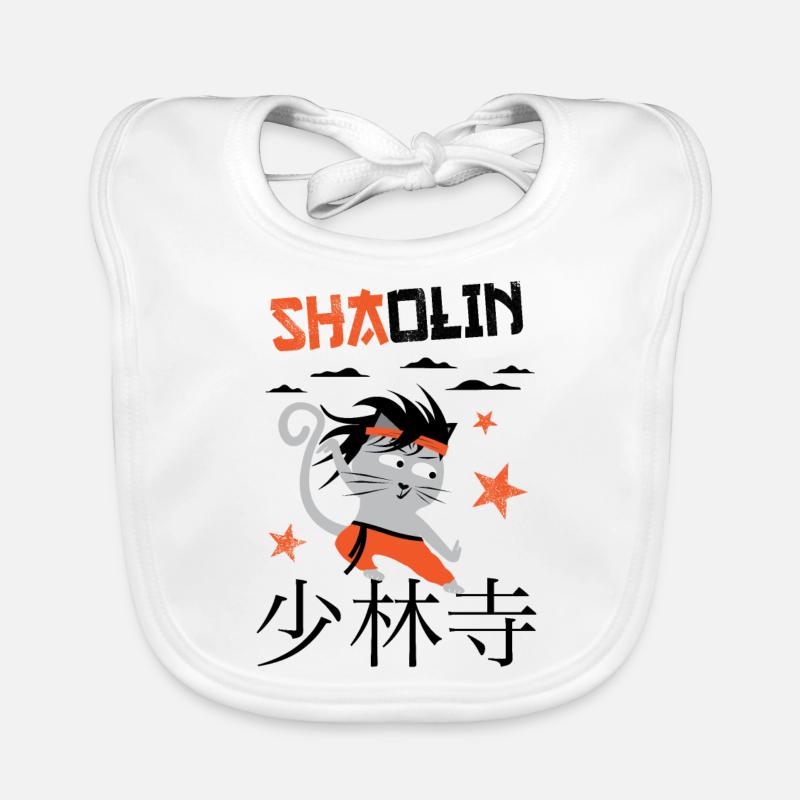 Funny Cat, Shaolin Funny Cat Master Kung Fu Organic Baby Bibs