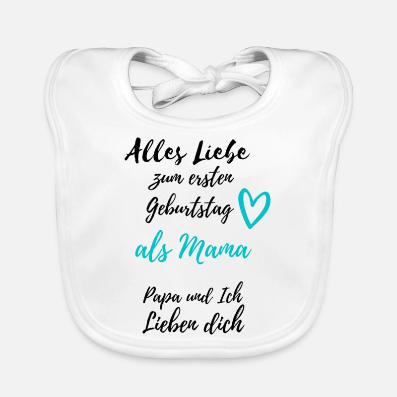Ersten Geburtstag als Mama- Papa & Ich lieben dich Baby Bio-Lätzchen