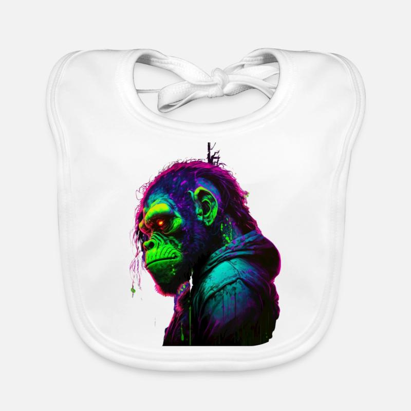Monkey,Design,Neo,Comic Organic Baby Bibs