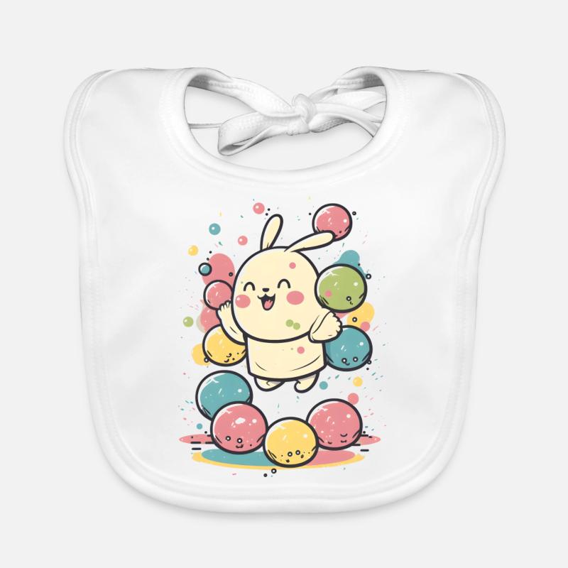 Easter with colorful eggs Organic Baby Bibs