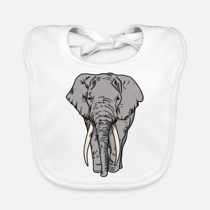 Éléphant d’afrique Bavoir bio Bébé
