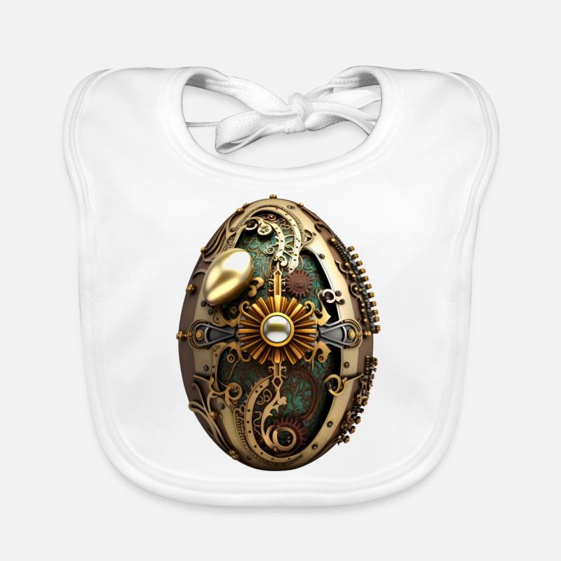 Steampunk Osterei Baby Bio-Lätzchen