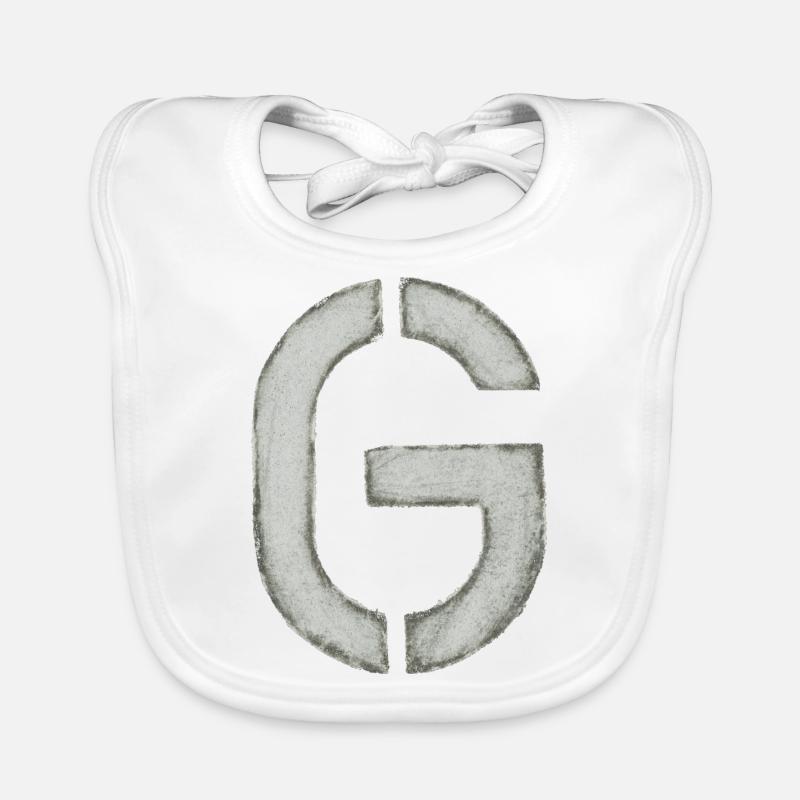 G - Buchstabe (Schablone/ Stencil) Baby Bio-Lätzchen