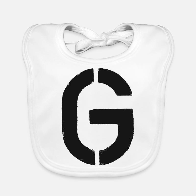 G - Stencil / Letter Organic Baby Bibs