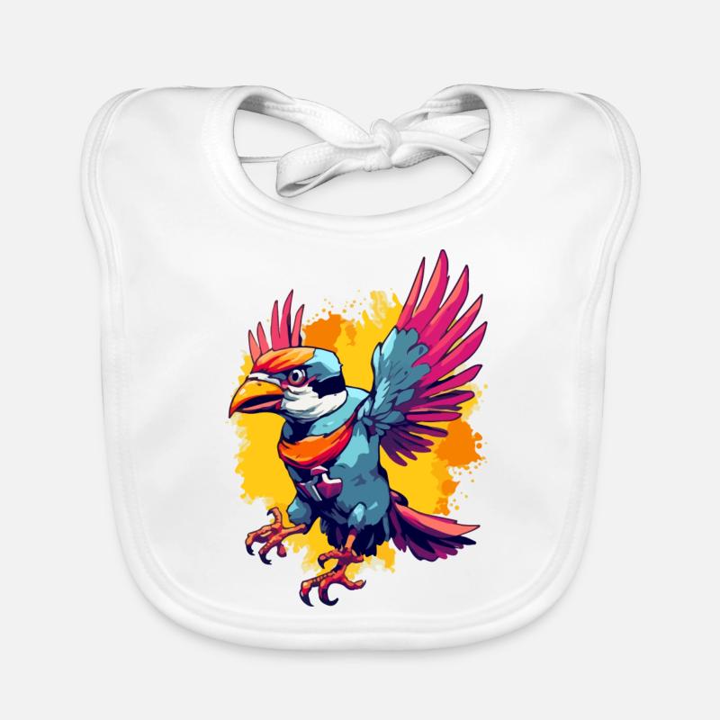 Pilu, der bunte Vogel Baby Bio-Lätzchen