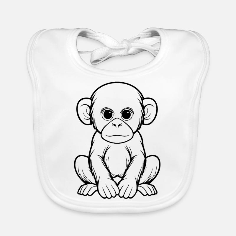 Singe Singe Visage de Singe Jungle Bavoir bio Bébé