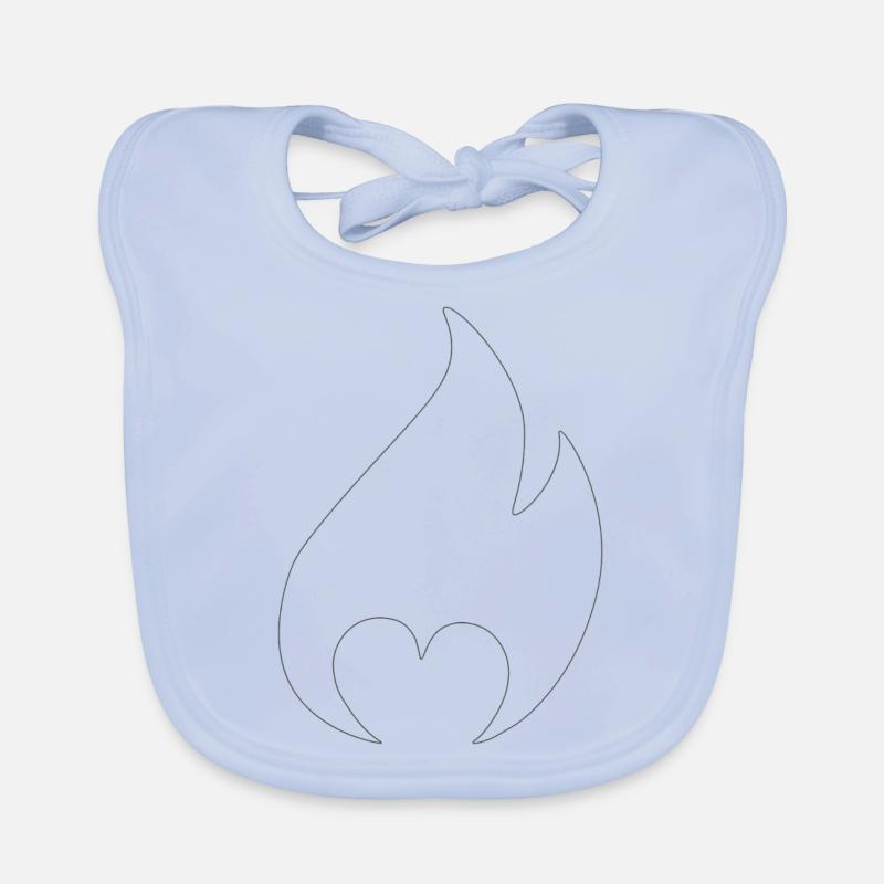 Flamme mit Herz Baby Bio-Lätzchen