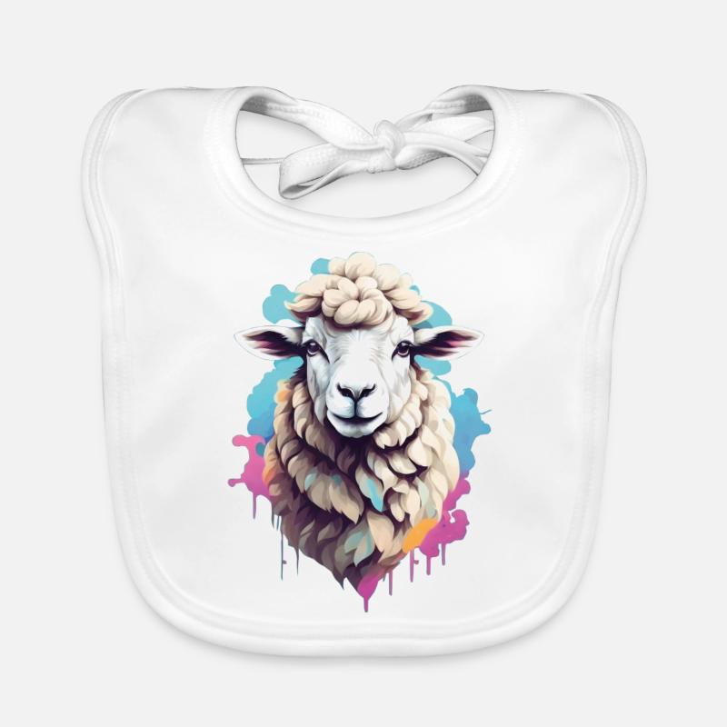 Mouton - Bavoir bio Bébé - blanc
