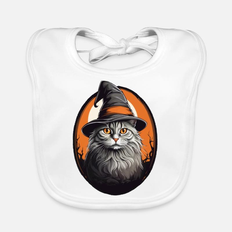 Chat d’Halloween Bavoir bio Bébé