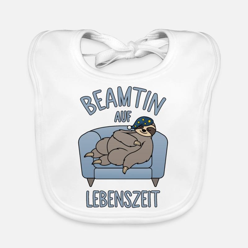 Faultier Couch - Beamtin auf Lebenszeit Baby Bio-Lätzchen