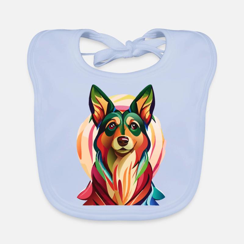 Farbklecks Schäferhund Baby Bio-Lätzchen