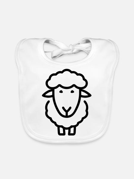 Sheep - Organic Baby Bibs - white - Front
