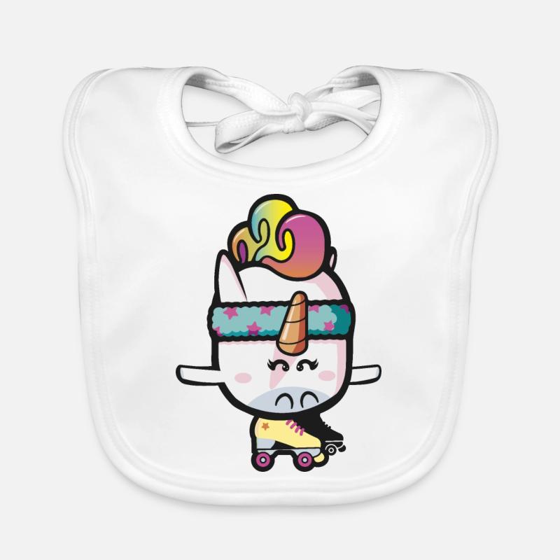 Licorne roller disco Bavoir bio Bébé