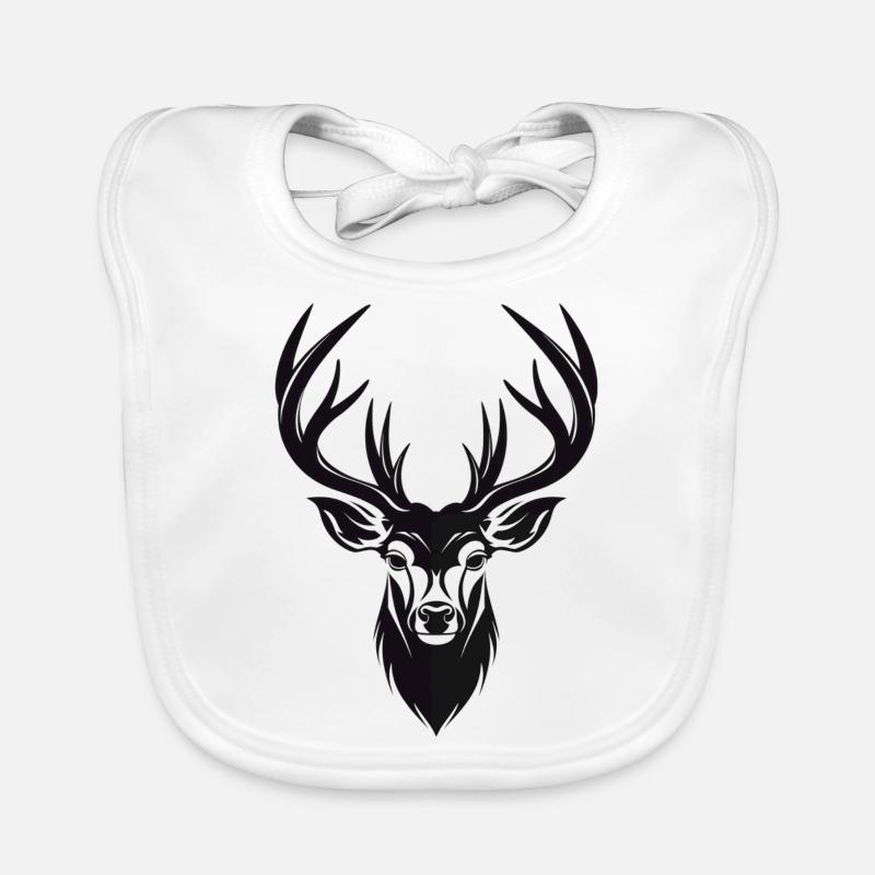 Hirsch Ikone Monochrom Baby Bio-Lätzchen