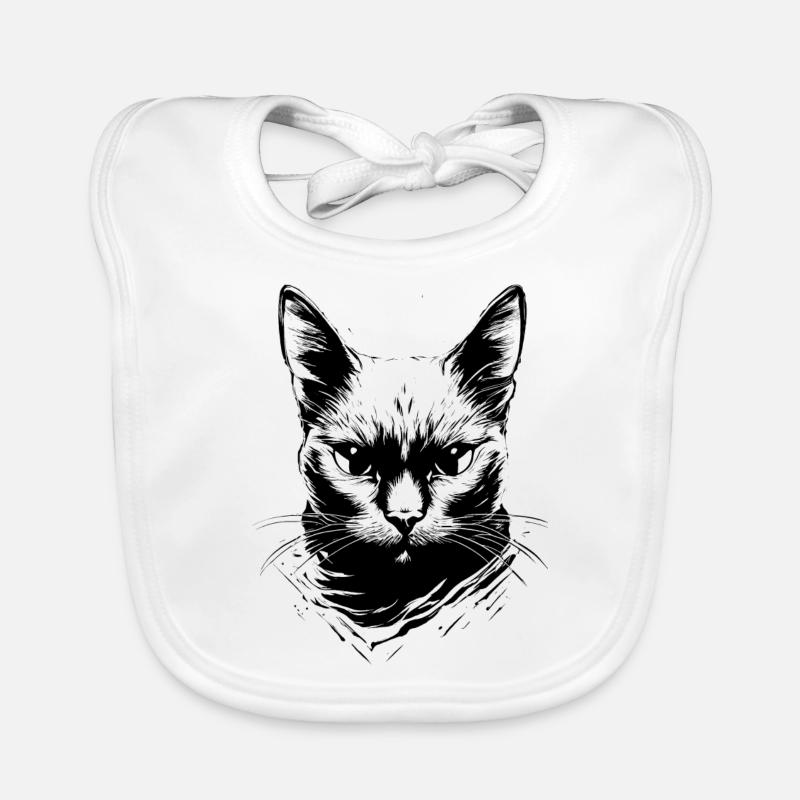 Schwarze Katze Baby Bio-Lätzchen