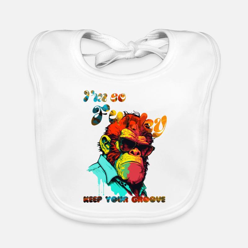 Ich bin so funky. Behalte deinen Groove. Gorilla Baby Bio-Lätzchen