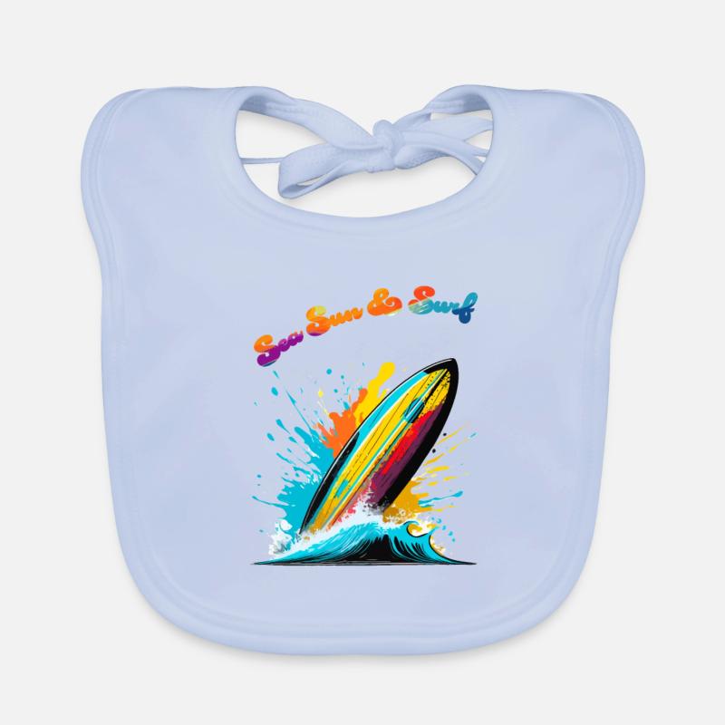 Meer, Sonne & Surfen Baby Bio-Lätzchen