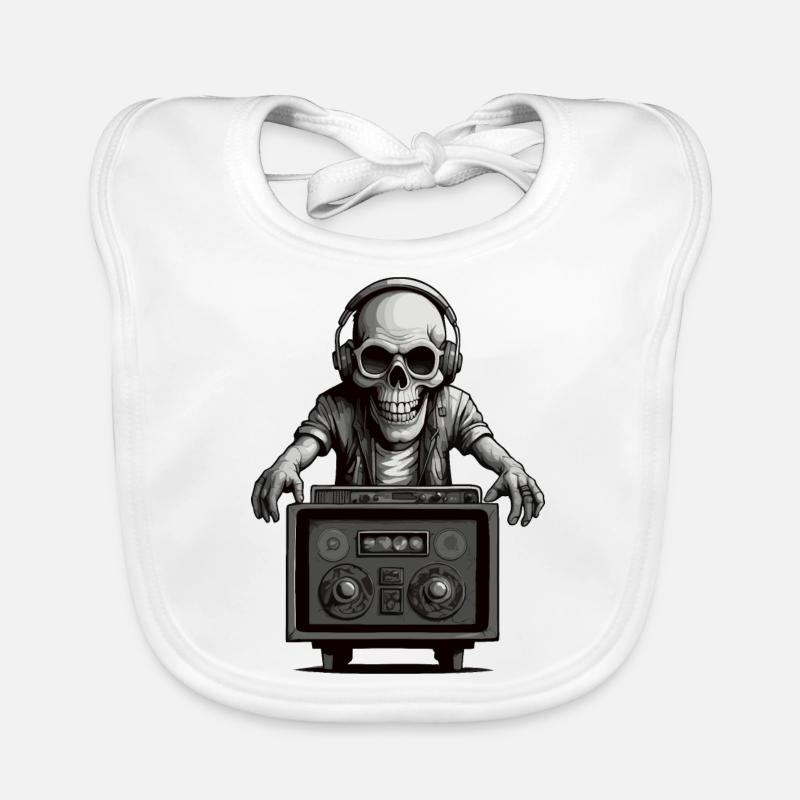 Skull Musician Organic Baby Bibs