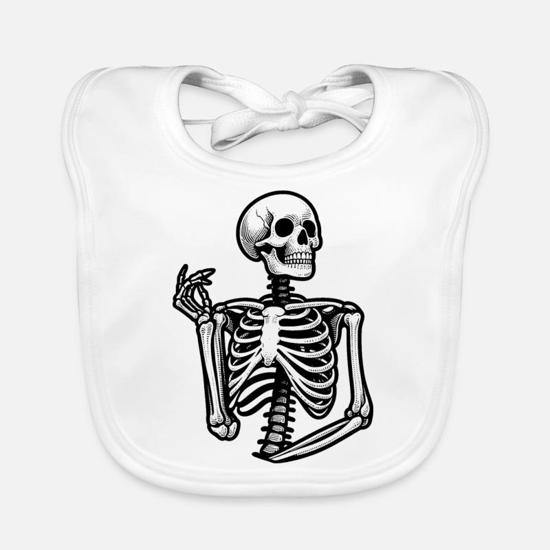 Pensive Skeleton - Bones Organic Baby Bibs