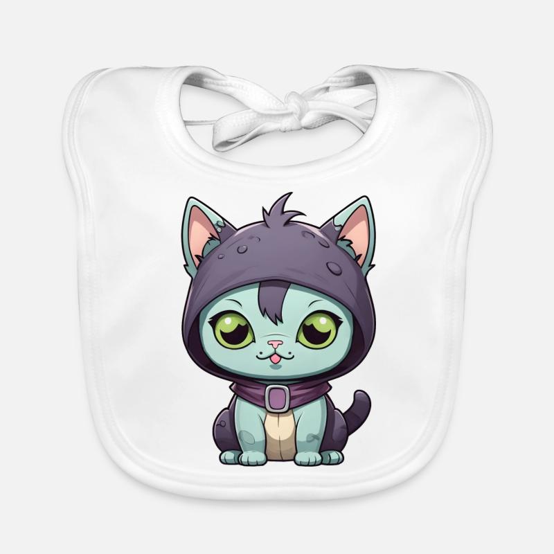Chat monstre d’Halloween Bavoir bio Bébé