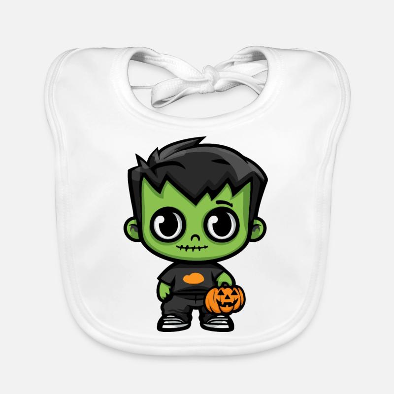 Zombie Halloween Niedlich Comic Baby Bio-Lätzchen