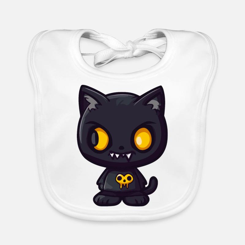 Chat Halloween Bande dessinée drôle Bavoir bio Bébé