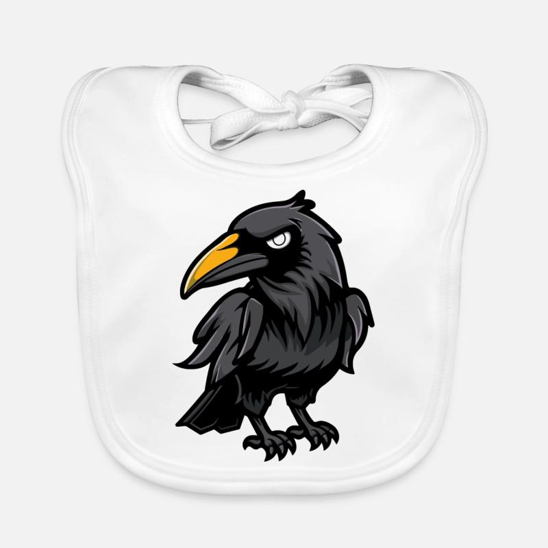 Raven Animal Comic Organic Baby Bibs