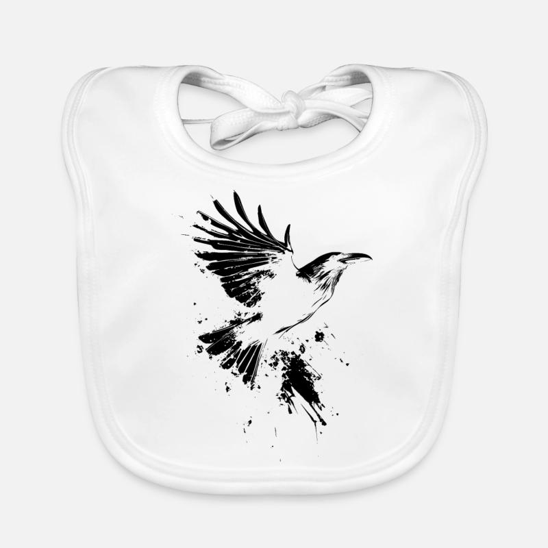 Black Raven Goth Organic Baby Bibs