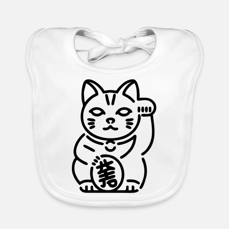 Maneki Neko Katze Baby Bio-Lätzchen