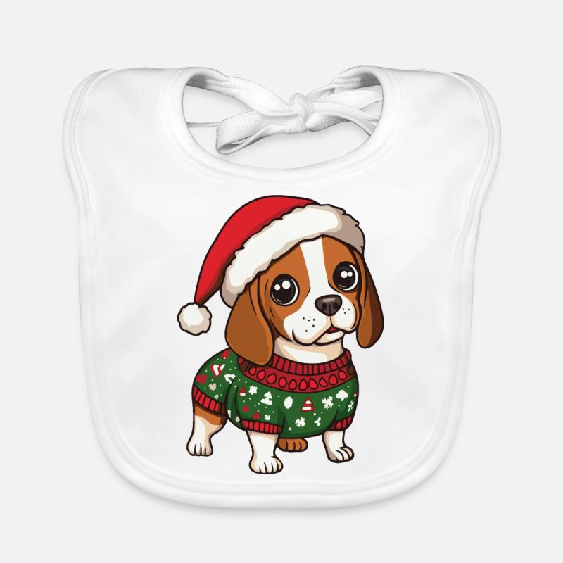 Beagle Chien Noël Bavoir bio Bébé