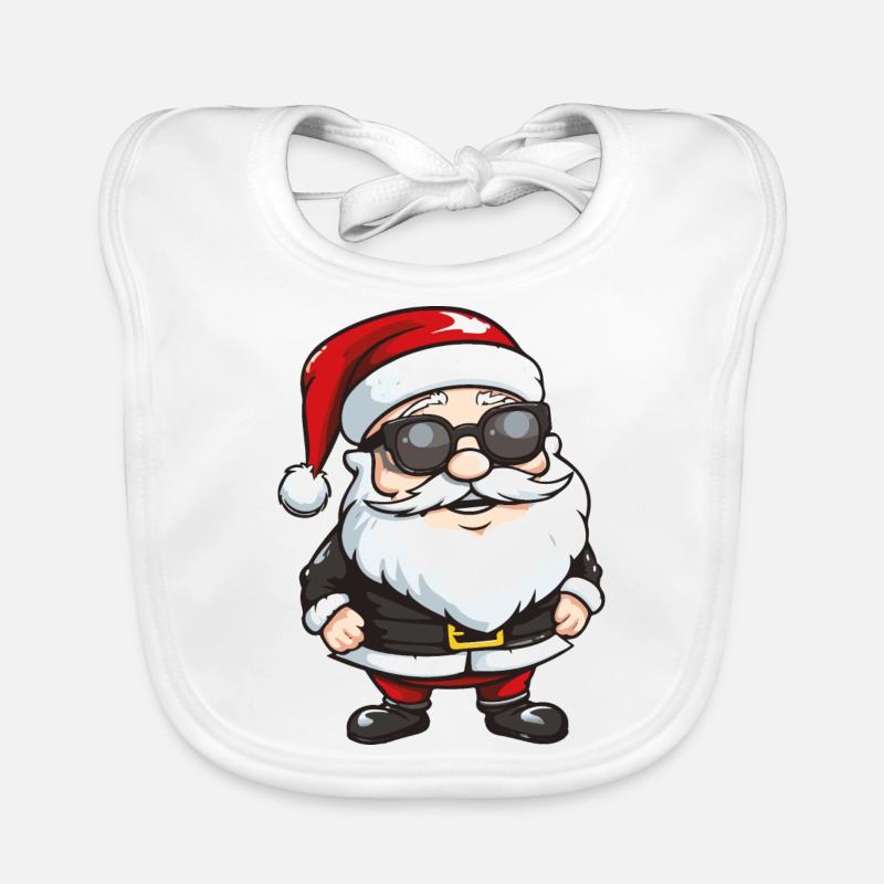 Weihnachtsmann Sonnenbrille Baby Bio-Lätzchen