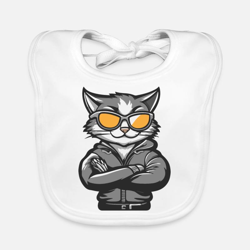 Katze Comic Cool Baby Bio-Lätzchen