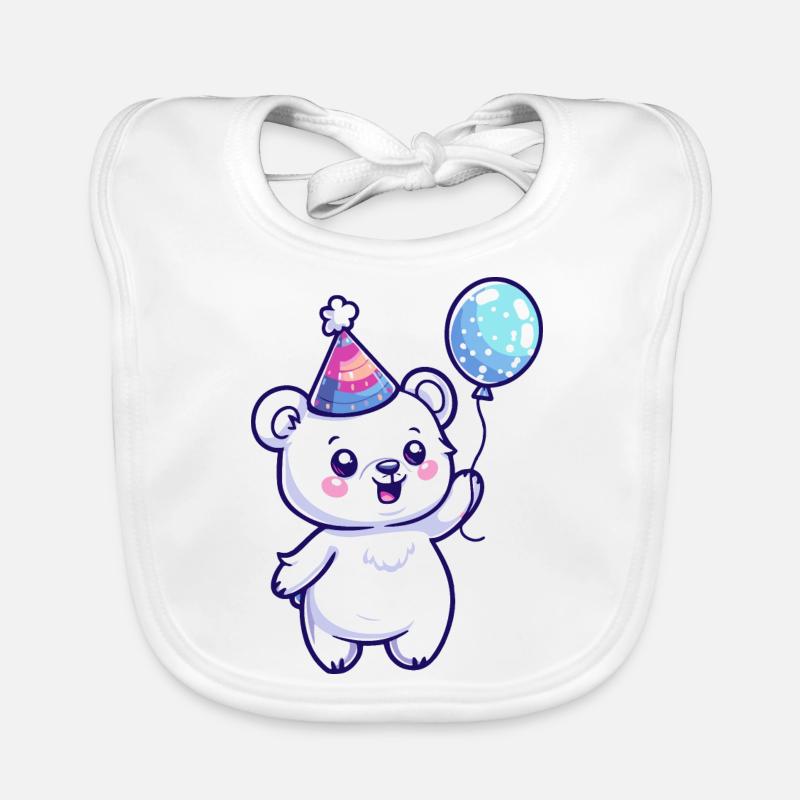 Eisbär Geburtstag Comic Niedlich Baby Bio-Lätzchen