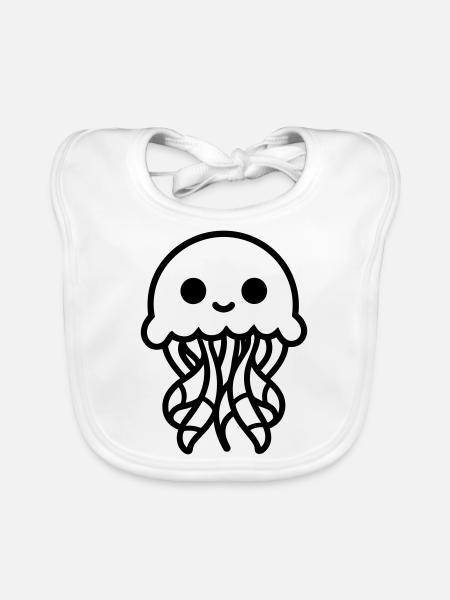 Qualle - Baby Bio-Lätzchen - Weiß - Vorne