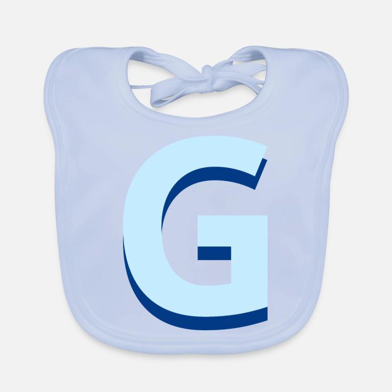 Pop und moderner blauer Buchstabe g Baby Bio-Lätzchen