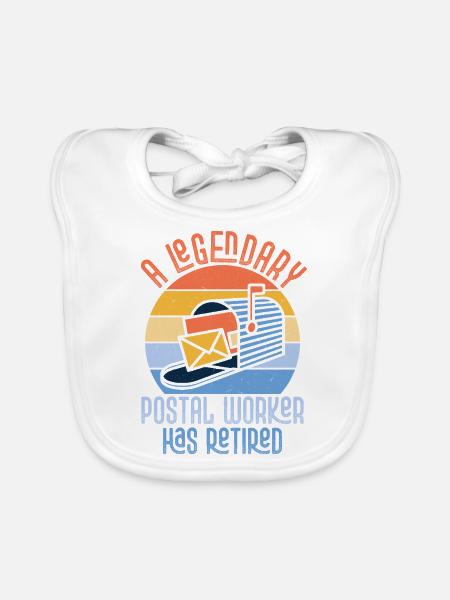 A Legendary Postal Worker Has Retired Mailman Mail - Organic Baby Bibs - white - Front