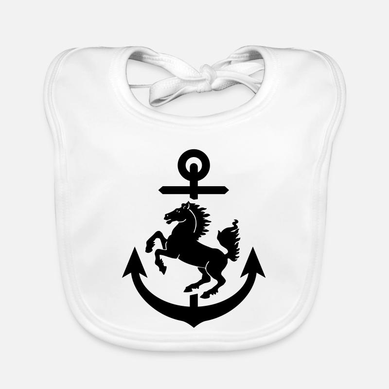 Stuttgart Wappen Anker, Stuttgarter - Baby Bio-Lätzchen - Weiß