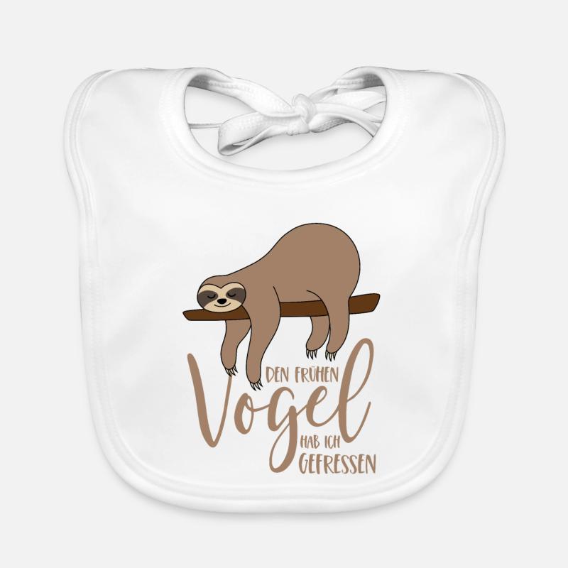 Sloth - I ate the early bird Organic Baby Bibs