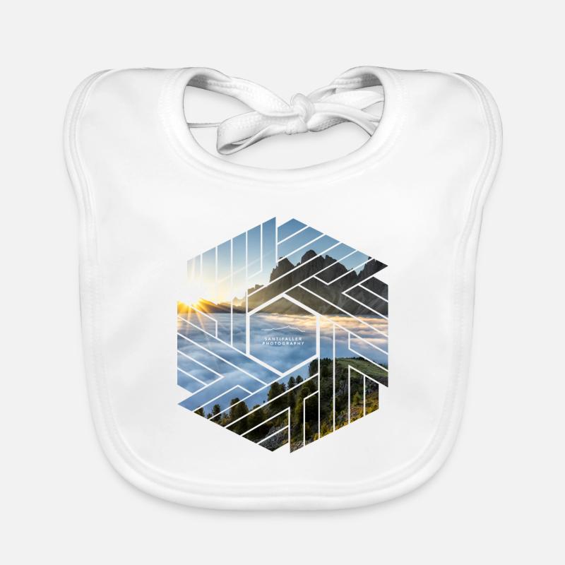 Dolomites paysage de montagne Design graphique Bavoir bio Bébé