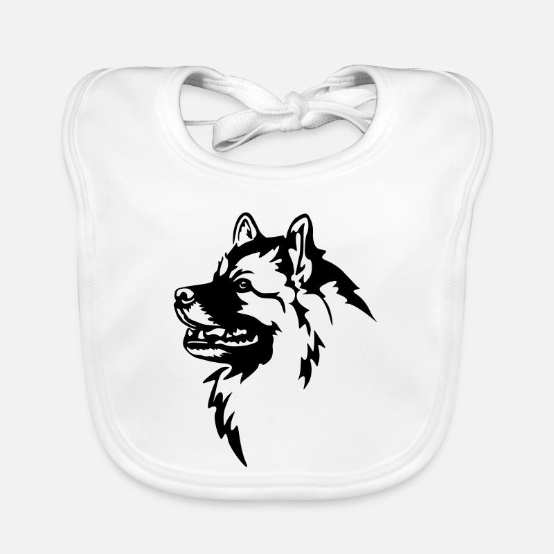 Wolfsspitz Kopf Baby Bio-Lätzchen