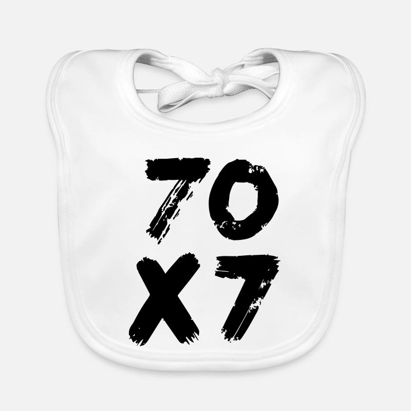 70x7: Unendliche Vergebung - Matthäus-Evangelium - Baby Bio-Lätzchen - Weiß