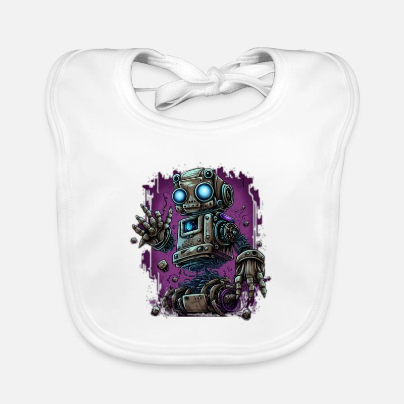 Neon-Dampfroboter im Schrottplatz-Schein Baby Bio-Lätzchen