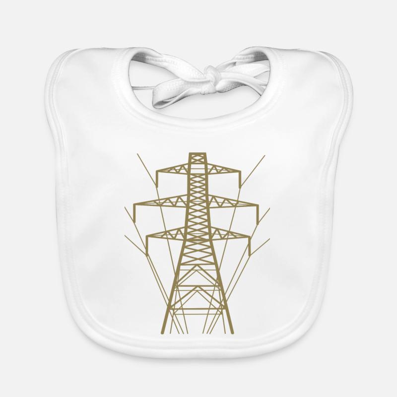 Silhouette de poteau électrique blanc Bavoir bio Bébé