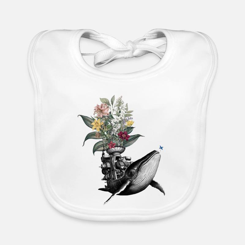 Félicitations – Grenouille, Baleine, Fleurs Bavoir bio Bébé