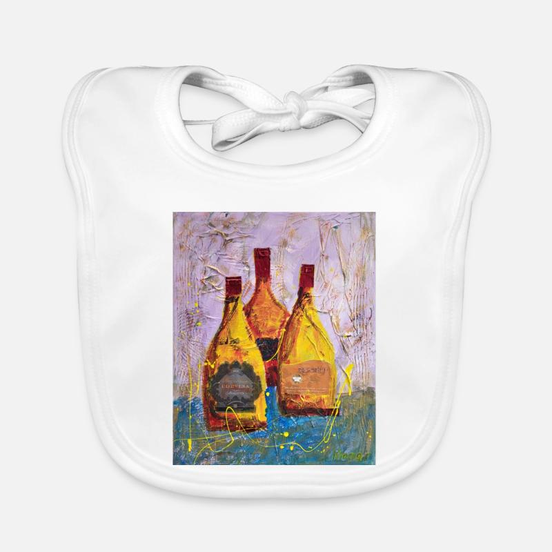 Abstract Wine Labels Round Hill Organic Baby Bibs