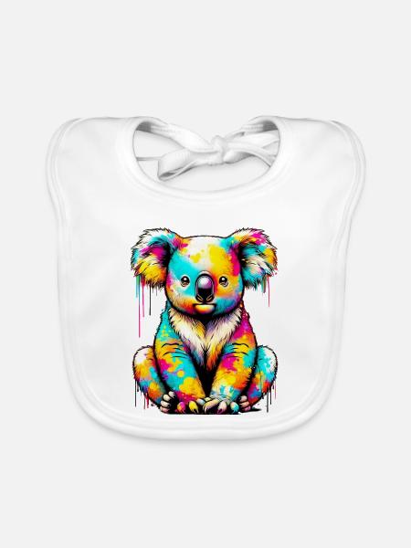 Koala - Baby Bio-Lätzchen - Weiß - Vorne