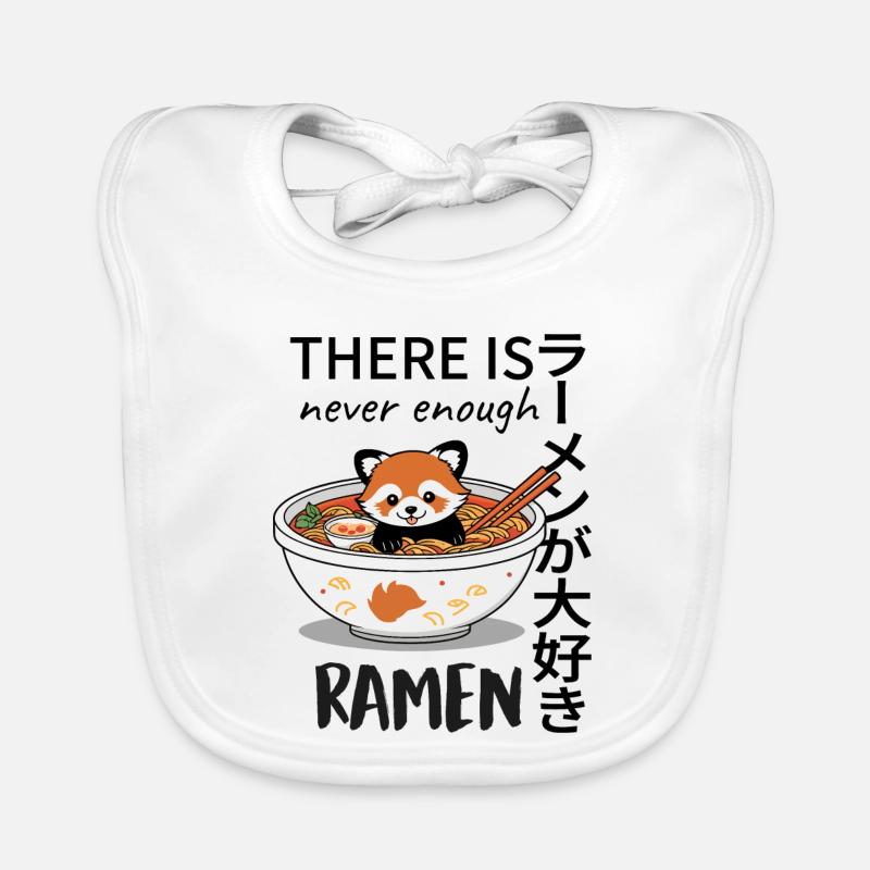 Red Panda in Ramen Bowl – Funny Ramen Design Organic Baby Bibs