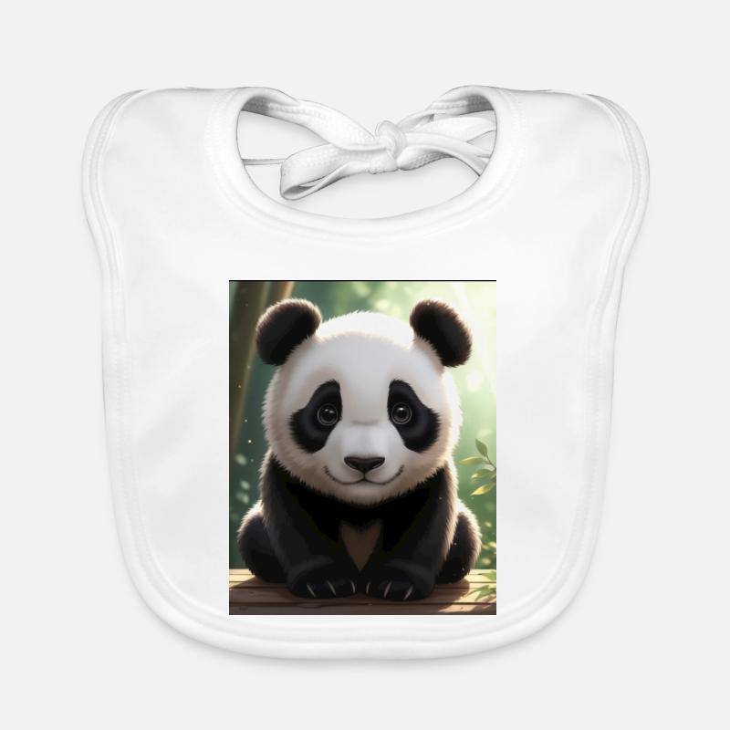 Conception Panda - Bavoir bio Bébé - blanc