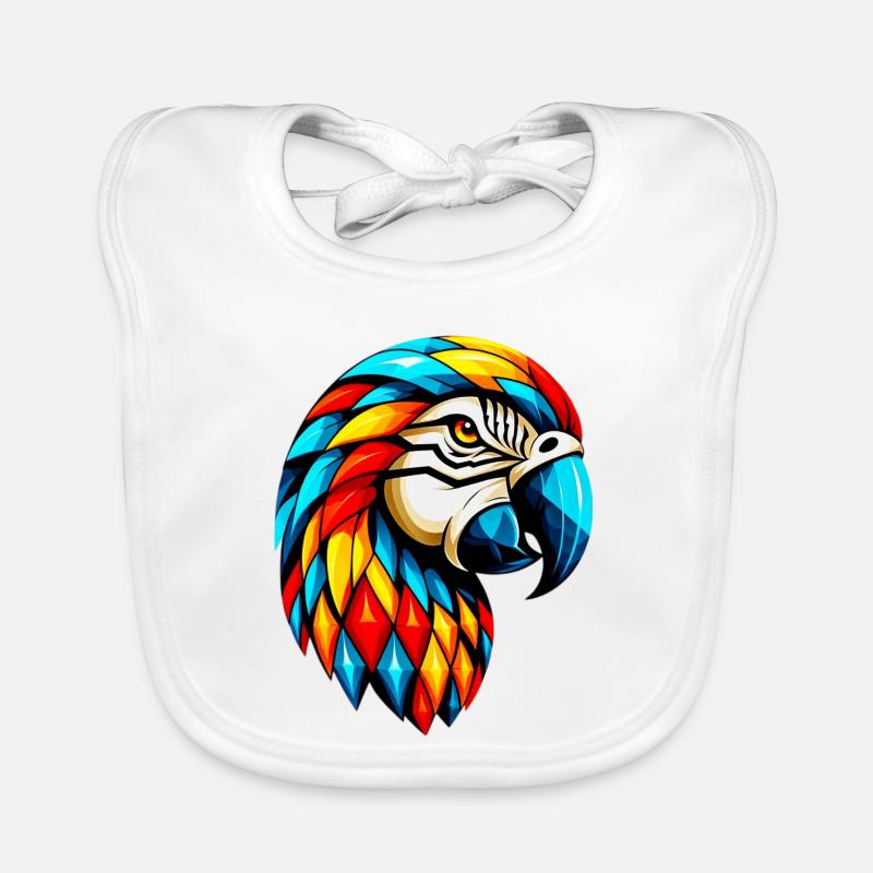 Harlequin Parrot Organic Baby Bibs