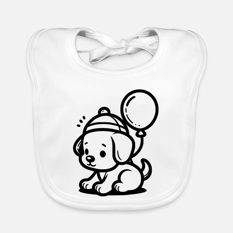 Chiot - Bavoir bio Bébé - blanc